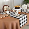 thumbnail image 6 of Table Runner 72 Inches Long for Kitchen Dining, Black White Buffalo Check Dresser Scarf Farmhouse, Dining Table Decorations for Wedding/Parties, Farmhouse Plaid Modern Geometric 14 x 72 In, 6 of 9