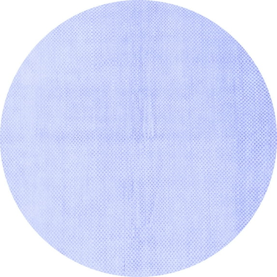 Ahgly Company Machine Washable Indoor Round Solid Blue Modern Area Rugs, 6' Round