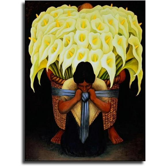 El Vendola De Flores Diego Rivera Poster Canvas Wall Art Home Wall Decor Bedroom Aesthetic Art Prints Posters Decorations