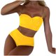thumbnail image 2 of Trajes de baño para mujer, Trajes de baño para mujer, Bikini, Traje de baño con tirantes, Cadena, Color sólido, Separado, Cintura alta, Traje de baño que cubre el vientre, Traje de baño para mujer, 2 of 4