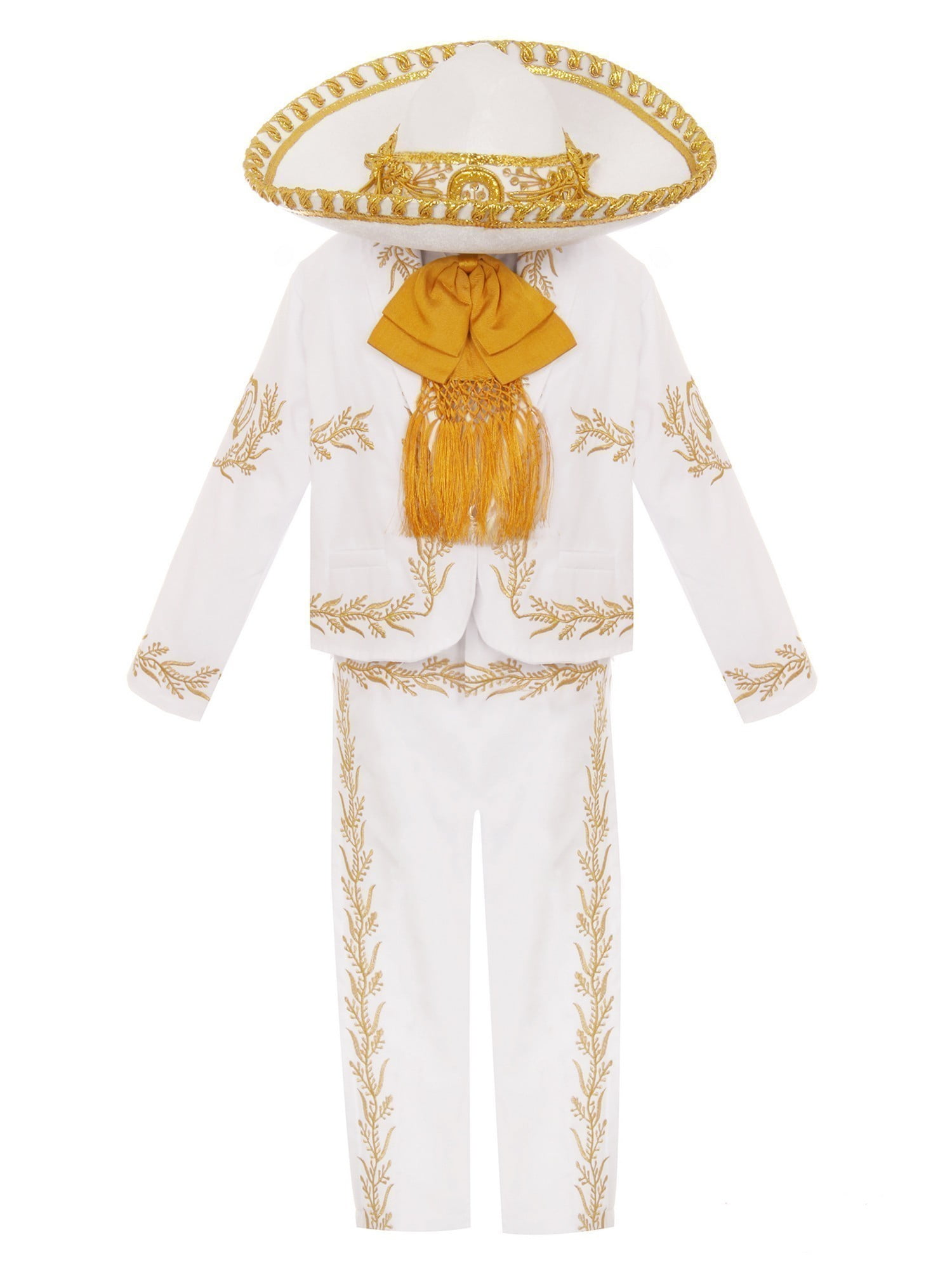 Rain Kids Baby Boys White Gold Charro 6pc Formal Suit Hat Set - Walmart ...