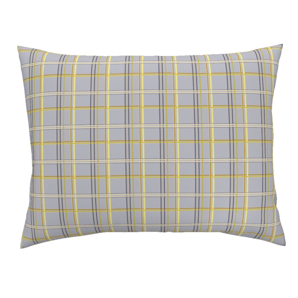 Tartan Yellow Plaid Traditional Spring Sky Blue Pastels Pillow Sham by