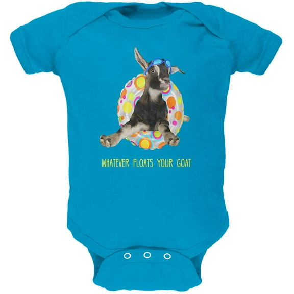 Whatever Floats Your Goat Boat Funny Soft Baby One Piece Turquoise 9-12 M