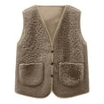 thumbnail image 4 of Gubotare Boy Vest Girls Boys Zippered Vest Warm Soft Fleece Outerwear Jacket with Pockets Size 7-8 (Coffee,7-8 Years), 4 of 7