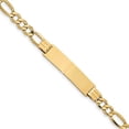 thumbnail image 4 of 14K Yellow Gold Polished ID with Semi-Solid Figaro Bracelet, 4 of 6