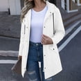 thumbnail image 5 of Yotami Outdoor Rain Jacket Women Fashion Waterproof Windbreaker Long Hooded Raincoat with Pocket, Drawstring, Button Zip-Up, Solid Lightweight Hiking Travel Trench Coats, 5 of 5