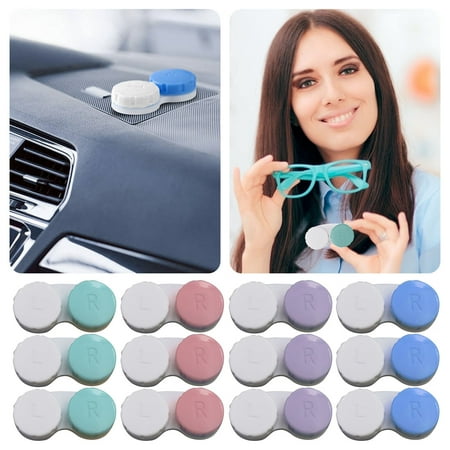 

GA 12Pcs Colorful Lens Case Immersion Kit Leak Proof Packaging Suitable for Outdoor Mini Case Screw Top