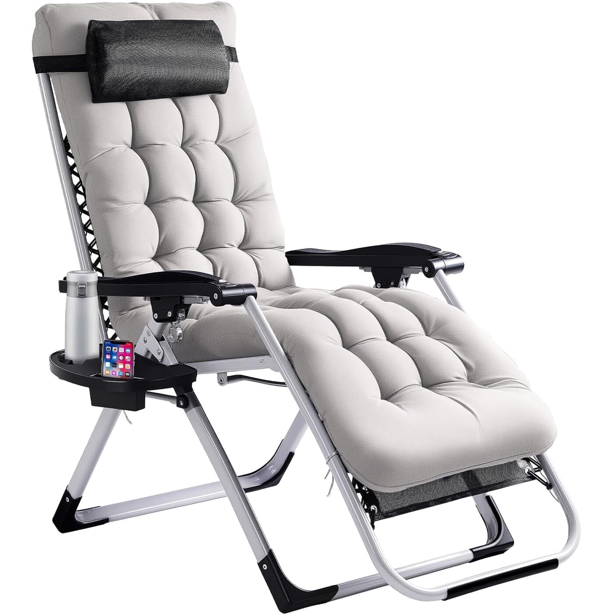 洋楽 Comfort Betcozy Blue Reclining Outdoor Folding Patio Lounge Chairs, Set of