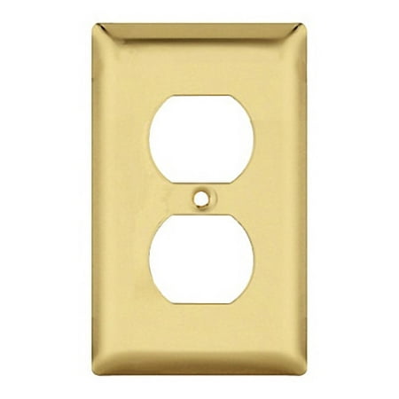 - Pass and Seymour SB8-PB Polished Brass Single Gang Duplex Receptacle Wall Plate