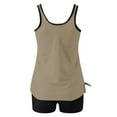 thumbnail image 4 of UTSJKR Swimsuit for Women Loose Pleated Tankini Top with Boy Shorts Athletic Two Piece Bathing Beach Swimwear Khaki XXL, 4 of 5