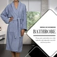 thumbnail image 4 of Superior Terry Cotton Adult Unisex Soft Lightweight Bathrobe, Large, Blue, 4 of 8