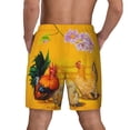 thumbnail image 4 of Uemuo The Chicken Family Pattern Mens Swim Trunks Quick Dry Board Shorts with Mesh Lining, Stretch Beach Shorts Quick Dry No-Chafing Board Shorts-Small, 4 of 9