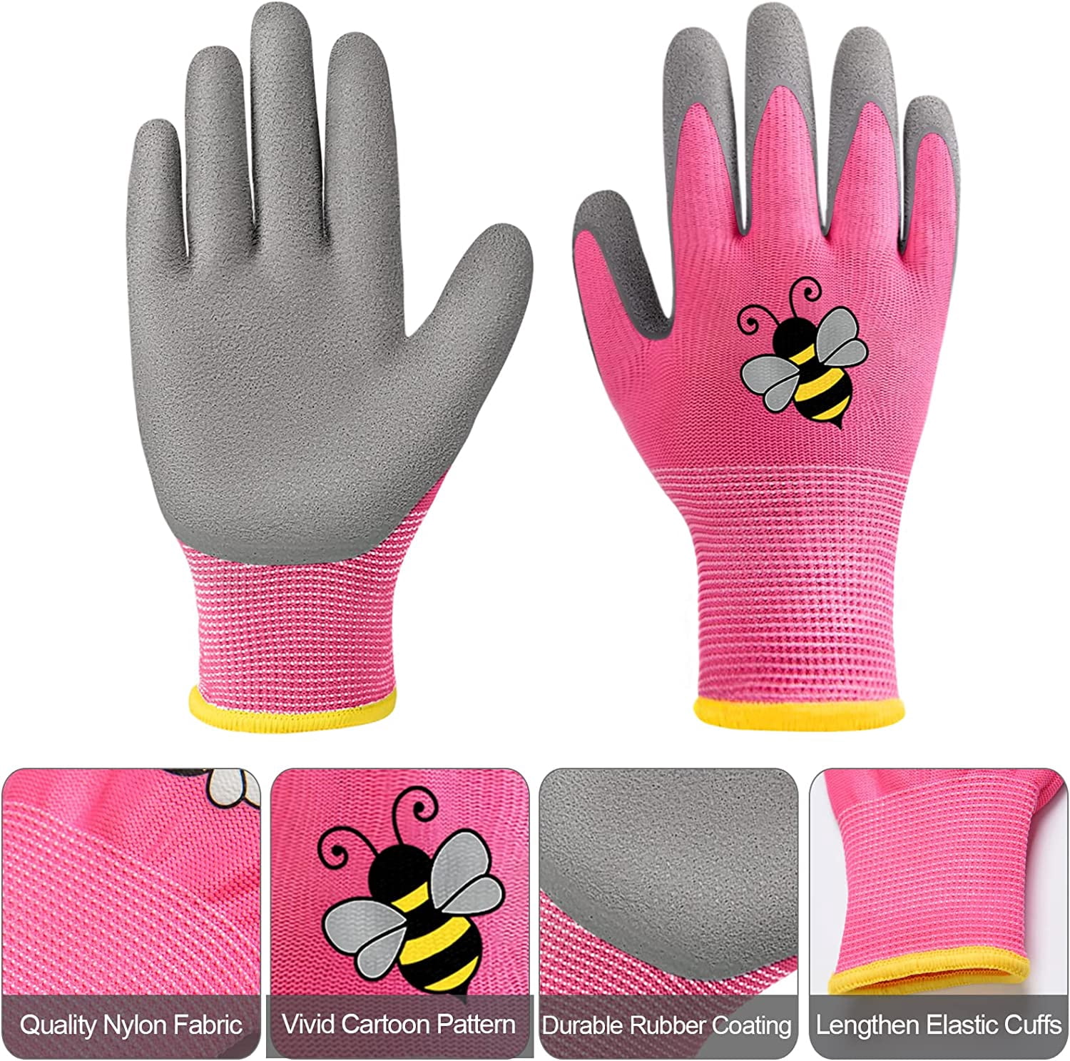 18 Pairs Kids Gardening Gloves Children Garden Glove Foam Rubber Coated Yard Work Gloves for Kids Toddlers Youth Boys Girls (Large (Age 9-11))