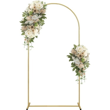Metal Arch Backdrop Stand 2M/6.6FT Gold Wedding Arch Balloon Arch Stand,Garden Arch Frame for Wedding Birthday Party Balloon Flower Arch Decoration