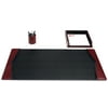 Burgundy Contemporary Leather 3-Piece Desk Set