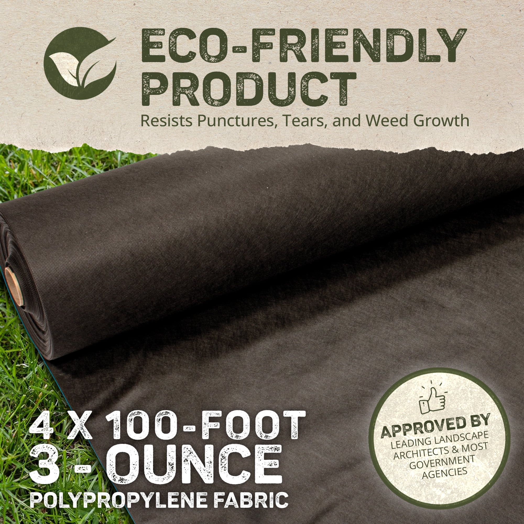 DeWitt 30 Year Professional Weed Control Barrier Fabric 3 oz, Black, 4 x 100 Feet