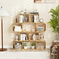 thumbnail image 2 of Costway 2 PCS 4-Tier S-Shaped Bookcase with 4 Open Cubes Geometric Corner Display Shelf, 2 of 9