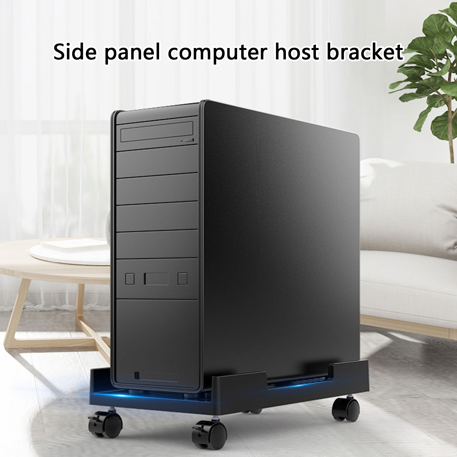 Computer Tower Mount with Integrated Heat Vents and Side Panel Offering Stable Support and Floor Protections