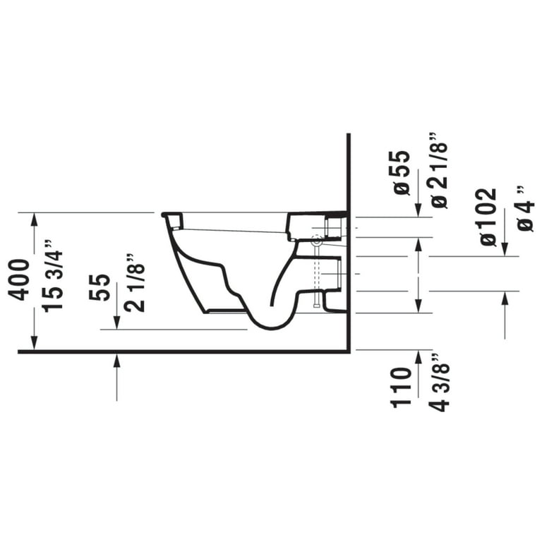 Duravit 254509-Dual Darling New 0.8/1.6 Gpf Dual Flush Wall Duravit 254509-Dual Darling New 0.8/1.6 Gpf Dual Flush Wall