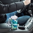 thumbnail image 4 of Yayeee 30oz Stainless Steel Tumbler with Straw and Handle Double-Wall Insulated Travel Water Bottle, Vibrant Cat Pattern, 4 of 8