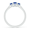 thumbnail image 2 of ANGARA Natural Classic Round Sapphire Three Stone Ring in 14K White Gold for Women (Size-4mm) | September Birthstone, Birthday, Anniversary, Jewelry Gift for Women | Natural Blue Sapphire Ring, 2 of 9