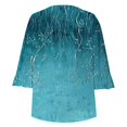 thumbnail image 4 of Viluyesy 3/4 Sleeves T-Shirt Women Round Neck Shirt Tops New Fold Loose Blouse Multicolor Size XL, 4 of 6