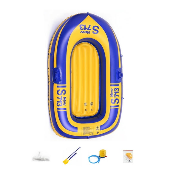 Bateau Gonflable en PVC pour 1 Personne Sports Nautiques Dinghy Pêche Radeau d'Aviron Extérieur Rivière Lac Kayak avec 2 Rames
