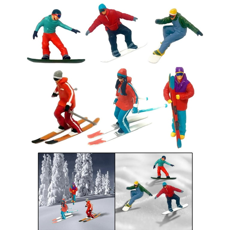 1/64 and 1/87 Mini Ski Sports Scene Detail Hand Painting Figurine