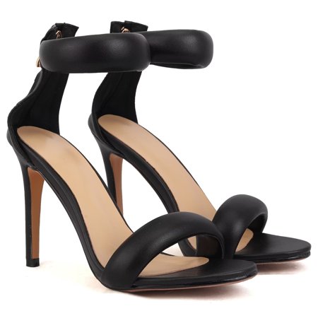 

THE SHY Women s Open Toe Stiletto Sandals Strap Ankle Zip High Heel Dress Party Work Dance Evening Wedding Sandals