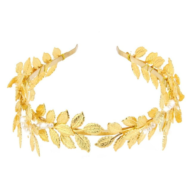 1x diadema de metal brillante dorado perla Tiara accesorios para el cabello nupcial