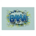 thumbnail image 2 of Emma Cutting Board, Youthful Energetic Name Design for Teenage Girls Cartoon Stars and Burst, Decorative Tempered Glass Cutting and Serving Board, Large Size, Blue Yellow and Black, by Ambesonne, 2 of 5