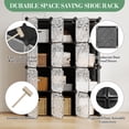 thumbnail image 4 of 12-Cube Modular Shoe Storage Cabinet with Doors – Stackable, Expandable Organizer – Durable Plastic/Metal, Space-Saving, Dustproof Entryway Shoe Rack – Black, 4 of 8