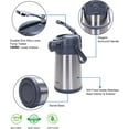 thumbnail image 2 of 74oz Airpot Coffee Dispenser with Pump, Insulated Coffee Carafe for Hot Liquids, Stainless Steel Vacuum Insulated Pump Dispenser for Hot/Cold Beverages (2.2L), 2 of 8