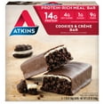thumbnail image 3 of Atkins Protein-Rich Meal Bar, Cookies & Creme, Keto Friendly, 6/5ct Boxes, 3 of 7