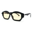 thumbnail image 2 of Hipster Vintage Style Rectangular Lip Stick Shape Hinge Plastic Sunglasses Black - Beige, 2 of 4