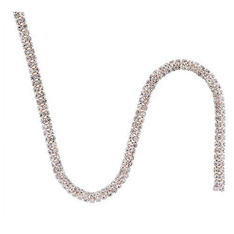 4 mm Silver Crystal Rhinestone Chain for Sewing and Crafts, 3 Rows (3 Yards)