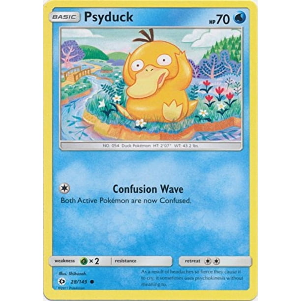 Carta común Psyduck 28/149 de Pokémon Sol y Luna