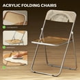 thumbnail image 4 of Lot de 4 Chaises Pliantes en Acrylique, Chaises Pliables Transparentes Modernes, Orange, 4 of 10