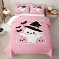 thumbnail image 2 of Feelyou Cartoon Ghost Pumpkin Twin Quilt Set, Kawaii Halloween Bat Twin Coverlet Set, 2 Pieces, 1 Comforter and 1 Pillowcase, 2 of 7
