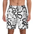 thumbnail image 2 of Goofa Hand Drawn Snake Printed Men's Swim Trunks Board Shorts Quick Dry Mens Swimming Trunks with Compression Liner,Breathable Fit Hawaii Beach Shorts-XX-Large, 2 of 9