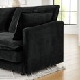 thumbnail image 6 of Modern Home Living Room L-Shaped Sectional Sofa Couches with Ottoman, Convertible Oversized 4 Seater Couch Towel Fabric (Black), 6 of 11