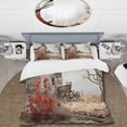thumbnail image 2 of Designart "Red Farmhouse Rustic gracefulness I" Farm Bedding Covert Set - Country Red Landscapes Bed Set With 1 Sham, 2 of 6