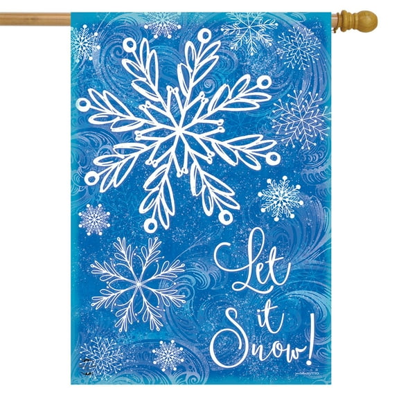 Briarwood Lane Glistening Snowflakes Winter House Flag