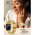 thumbnail image 2 of Wearlizer Two Tone Metal Watch Band Compatible with Apple Watch Bands Women 38/40/41/42/44/45/46/49mm Rectangular Link Bracelet Stainless Steel Strap for Series 11/10/9/8/7/6/5/4/3/SE/Ultra, 2 of 6