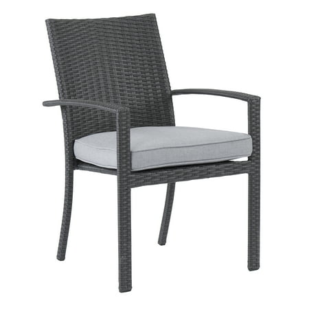 Garden Ridge Shopping Better Homes & Gardens Long Ridge 2-Piece Patio Wicker Dining Chairs Set with Gray Cushions ()