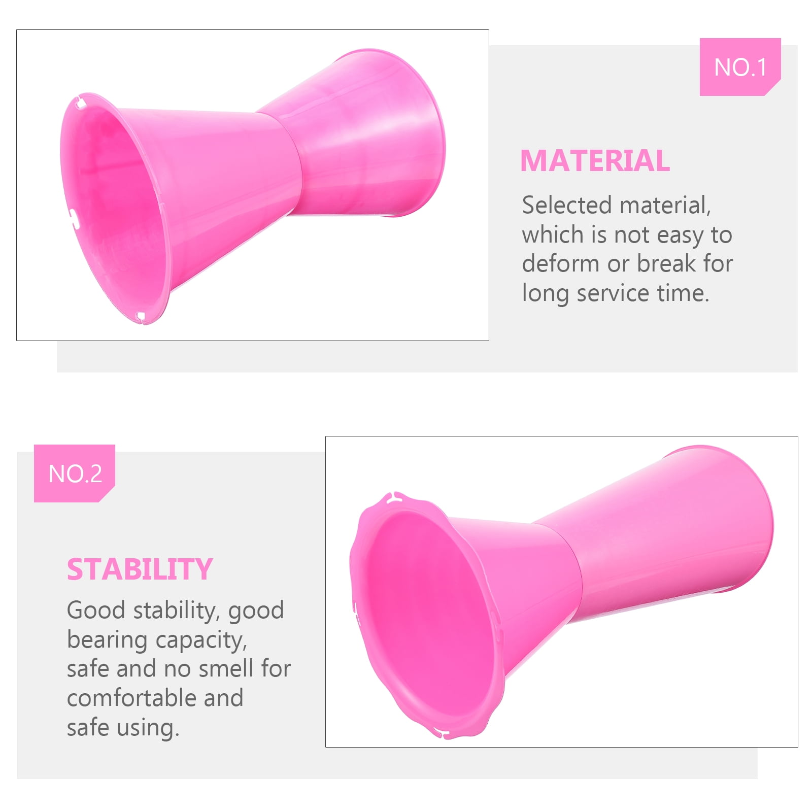 FENGGUIQU Pink Plastic Flower Fixing Stand for Floral Shop Supplies 3Pcs