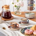thumbnail image 4 of malacasa Coffee Mug Set, 2.5oz Porcelain Stackable Espresso Cups with Saucers and Metal Stand, Espresso Mugs Cups Set of 6, Microwave Dishwasher Safe, 4 of 9