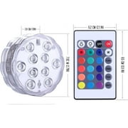 2 Packs Submersible LED Lights Remote Control Battery Powered, RGB Multi Color Changing Waterproof Light for Pool, Vase Base, Spa, Aquarium, Pond, Hot Tub, Decoration, Party