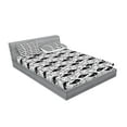 thumbnail image 2 of Ambesonne Animal Fitted Sheet & Pillow Sham Set, Dotted Fish Retro Fauna, Queen, Grey White, 2 of 2