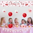 thumbnail image 7 of Cherry on Top Baby Shower Yard Banner Cherry Pennant Banner She's the Cherry on Top Party Decorations Red Pink Latex Balloons for Women Baby Shower Bachelorette 1st Birthday Engagement Party Supplies, 7 of 7